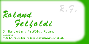roland felfoldi business card